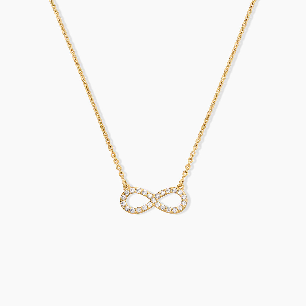 Collier Klothilda Argent Dor&eacute; A L'Or 750/1000 Oxyde De Zirconium - Colliers avec pierres Femme | Marc Orian