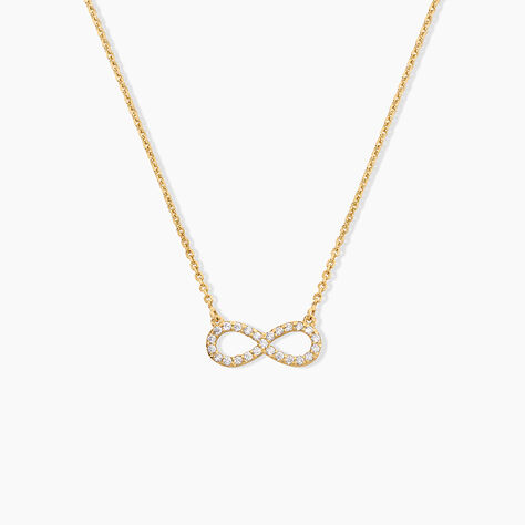Collier Klothilda Argent Dor&eacute; A L'Or 750/1000 Oxyde De Zirconium - Colliers avec pierres Femme | Marc Orian