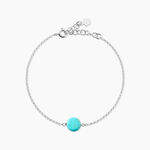 Bracelet Graziana Argent Blanc Turquoise - Bracelets Medailles Femme | Marc Orian