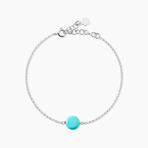 Bracelet Graziana Argent Blanc Turquoise - Bracelets Medailles Femme | Marc Orian