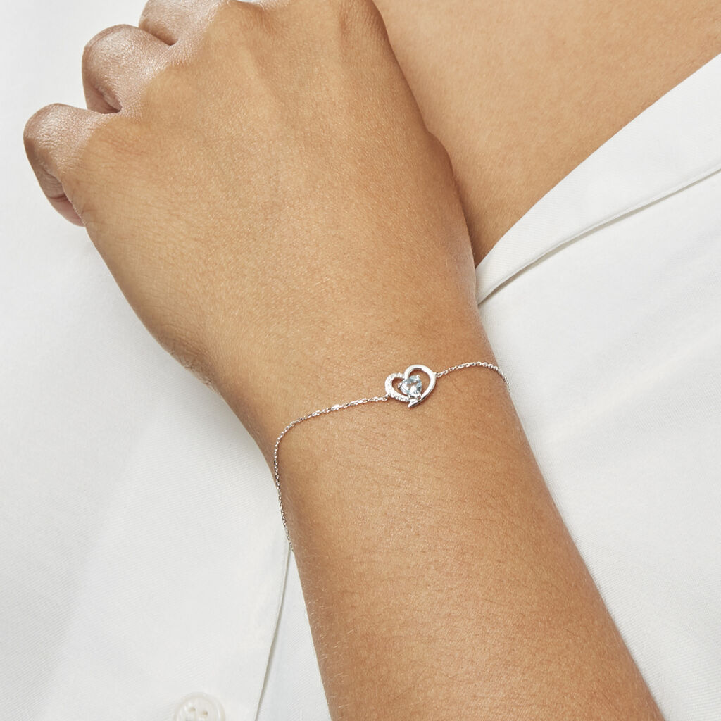 Bracelet Eliana Or Blanc Topaze Et Oxyde De Zirconium - Bracelets chaînes Femme | Marc Orian