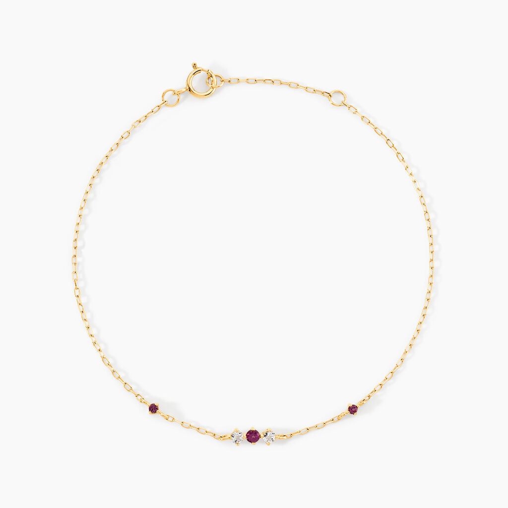 Bracelet Luiza Or Jaune Rhodolite Oxyde De Zirconium - Bracelets cha&icirc;nes Femme | Marc Orian