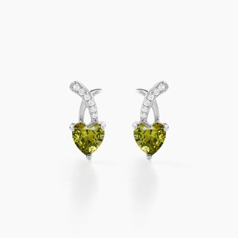 Boucles D'oreilles Puces Avalon Argent Blanc Oxyde De Zirconium - Puces Femme | Marc Orian