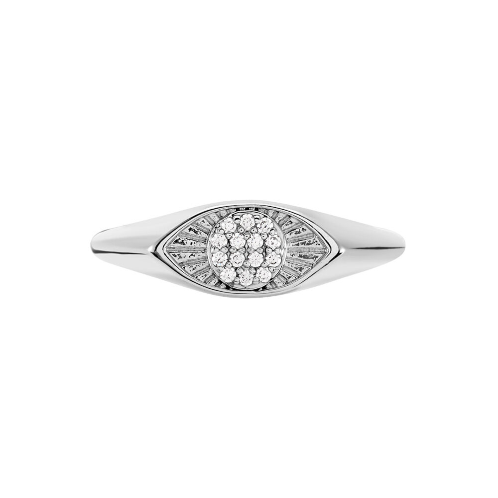 Chevalière Evalyn Argent Blanc Oxyde De Zirconium - Chevalières Femme | Marc Orian