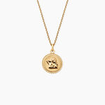 Pendentif Ange Rond Cisele Argent Dor&eacute; A L'Or 750/1000 - Bijoux fantaisie Femme | Marc Orian