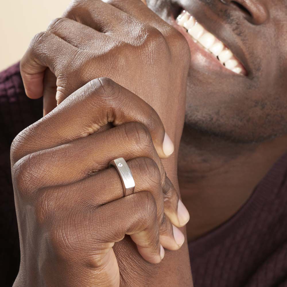 Chevalière Michel Argent Blanc Oxyde De Zirconium - Chevalières Homme | Marc Orian