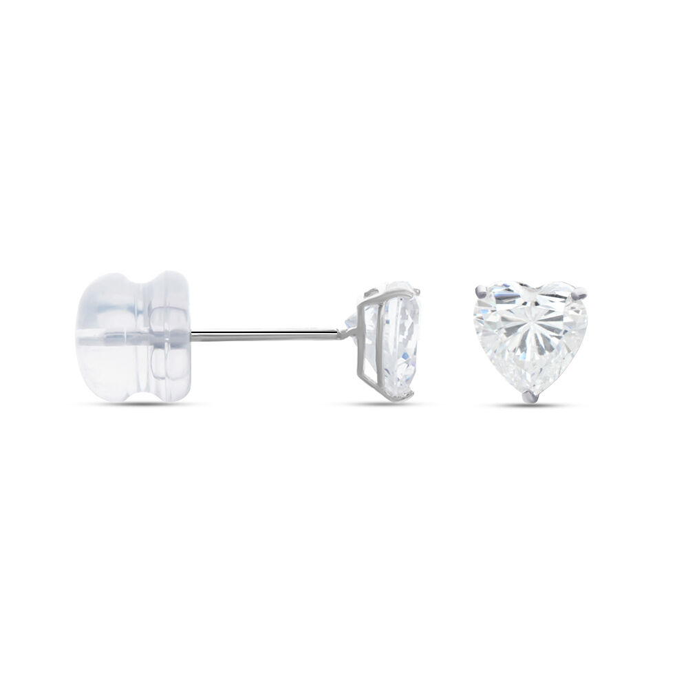 Boucles D'oreilles Puces Or Blanc Katherine Oxyde De Zirconium - Puces Femme | Marc Orian