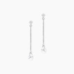 Boucles D'oreilles Pendantes Regane Or Blanc Oxyde De Zirconium - Pendantes Femme | Marc Orian