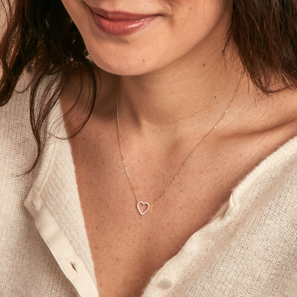 Collier Or Jaune Ansel Oxyde De Zirconium - Colliers avec pierres Femme | Marc Orian