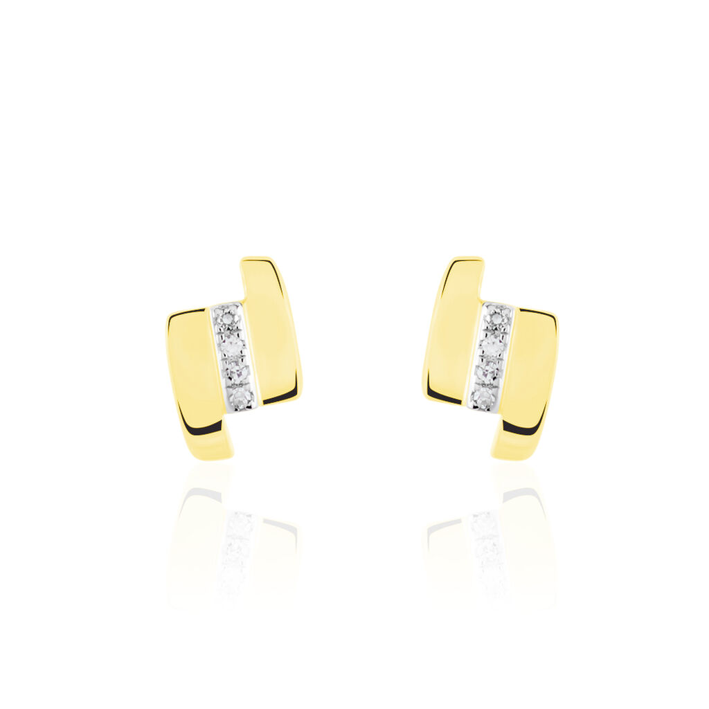 Boucles D'oreilles Puces Dolene Or Jaune Diamant - Boucles d'oreilles mariage Femme | Marc Orian