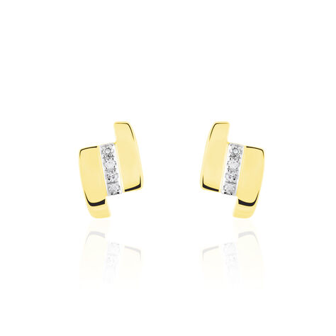 Boucles D'oreilles Puces Dolene Or Jaune Diamant - Boucles d'oreilles mariage Femme | Marc Orian
