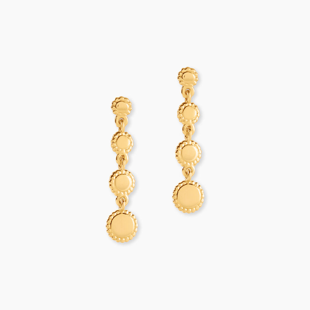 Boucles D'Oreilles Pendantes Fedelina Argent Dor&eacute; A L'Or 750/1000 - Pendantes Femme | Marc Orian