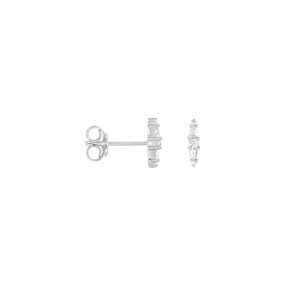Boucles D'oreilles Puces Adriaan Argent Blanc Oxyde De Zirconium - Puces Femme | Marc Orian
