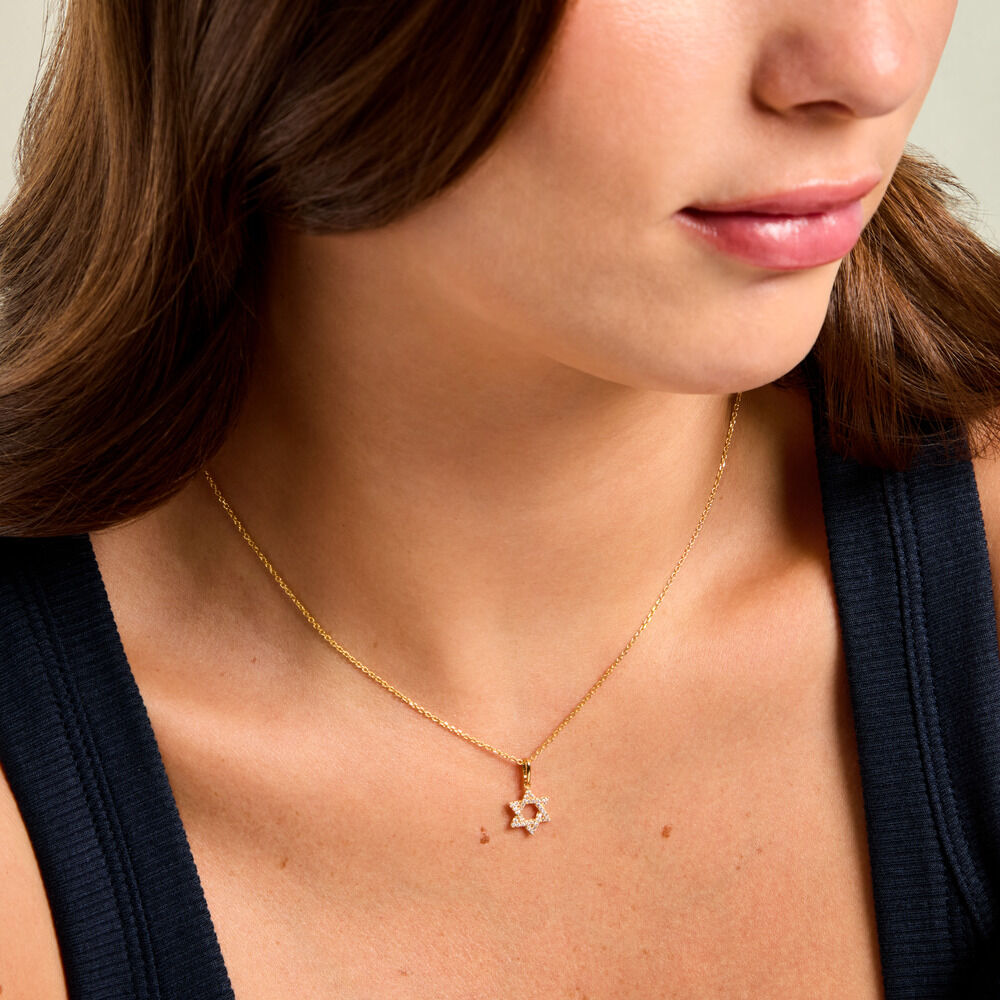 Pendentif Faye Argent Dor&eacute; A L'Or 750/1000 Oxyde De Zirconium - Bijoux fantaisie Femme | Marc Orian