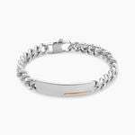 Bracelet Identit&eacute; Adoline Acier Blanc Diamant - Gourmettes Homme | Marc Orian