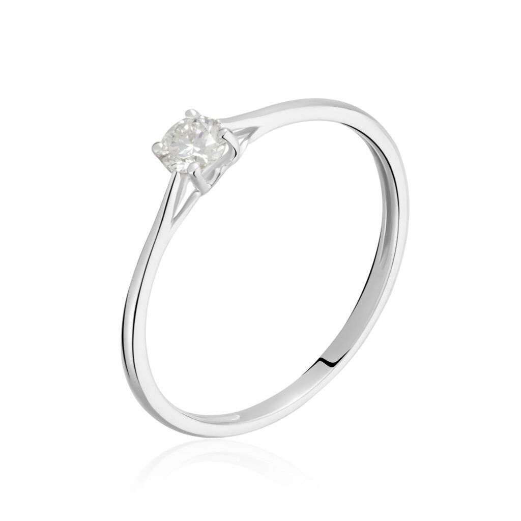 Bague Solitaire Or Blanc Solenia Diamant - Solitaires Femme | Marc Orian