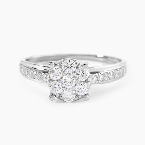 Bague Kate Ld Platine Blanc Diamant Synth&eacute;tique - Parures de mariage Femme | Marc Orian