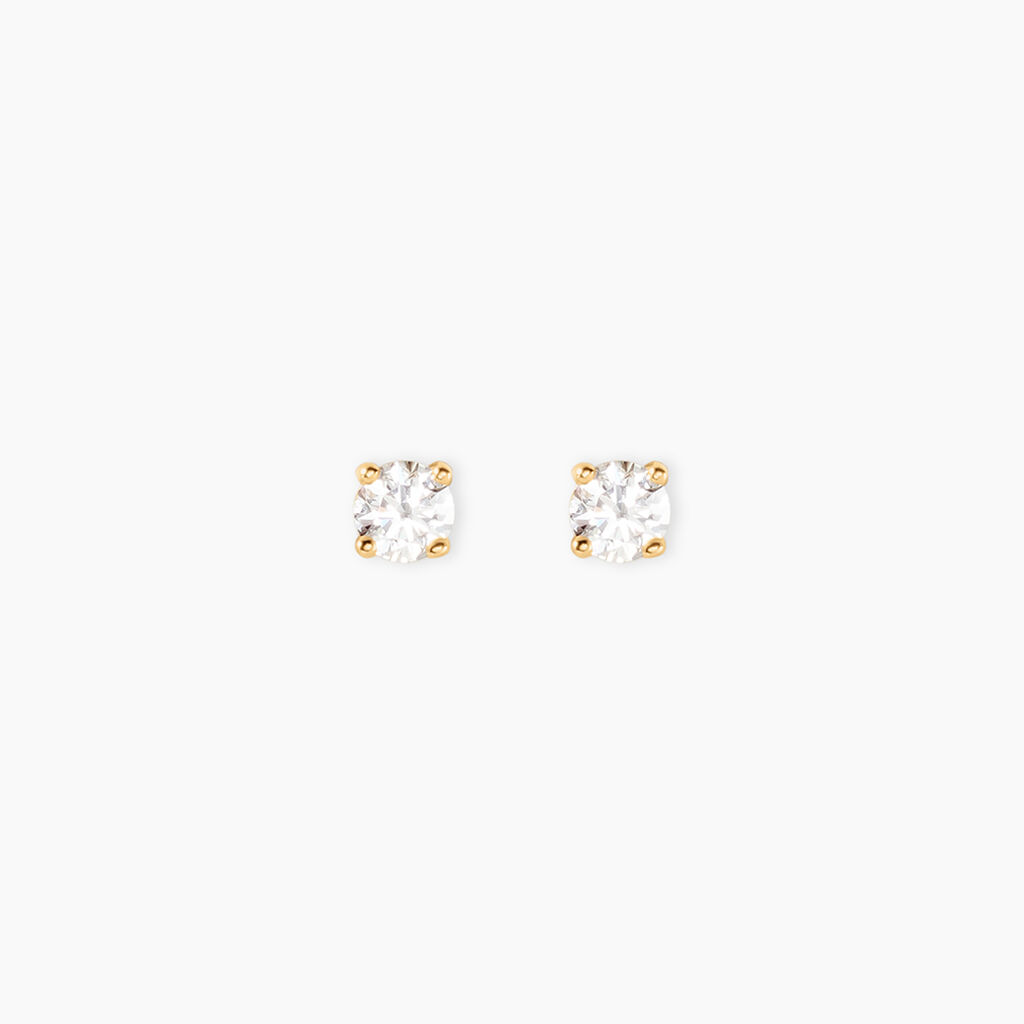 Boucles D'Oreilles Puces One Or Jaune Diamants - Boucles d'oreilles mariage Femme | Marc Orian