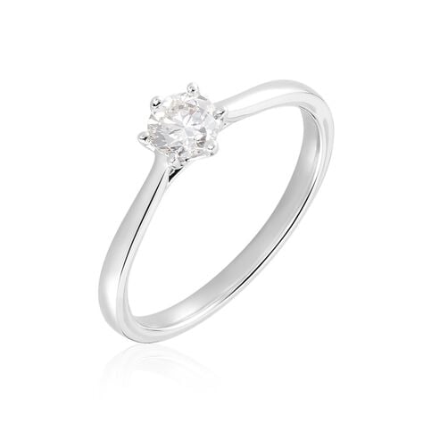 Bague Athena Platine Blanc Diamant - Solitaires Femme | Marc Orian