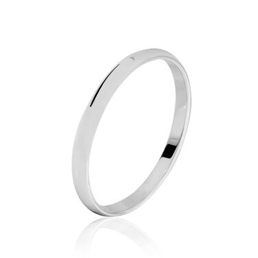 Alliance Irais Demi Jonc Classique Or Blanc