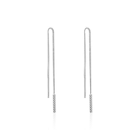 Boucles D'oreilles Pendantes Mila Argent Blanc - Pendantes Femme | Marc Orian