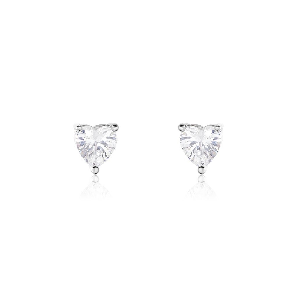 Boucles D'oreilles Puces Breana Argent Blanc Oxyde De Zirconium - Puces Femme | Marc Orian