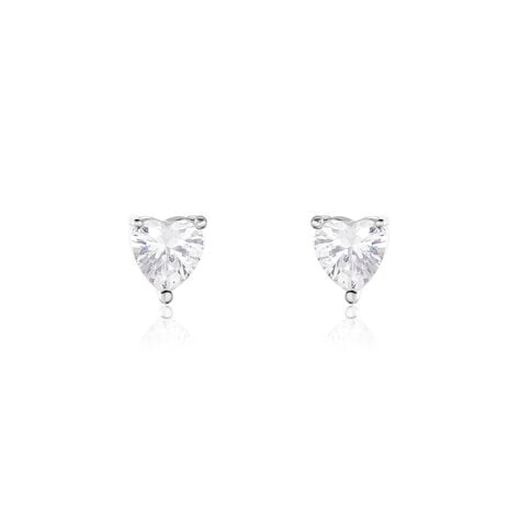 Boucles D'oreilles Puces Breana Argent Blanc Oxyde De Zirconium - Puces Femme | Marc Orian