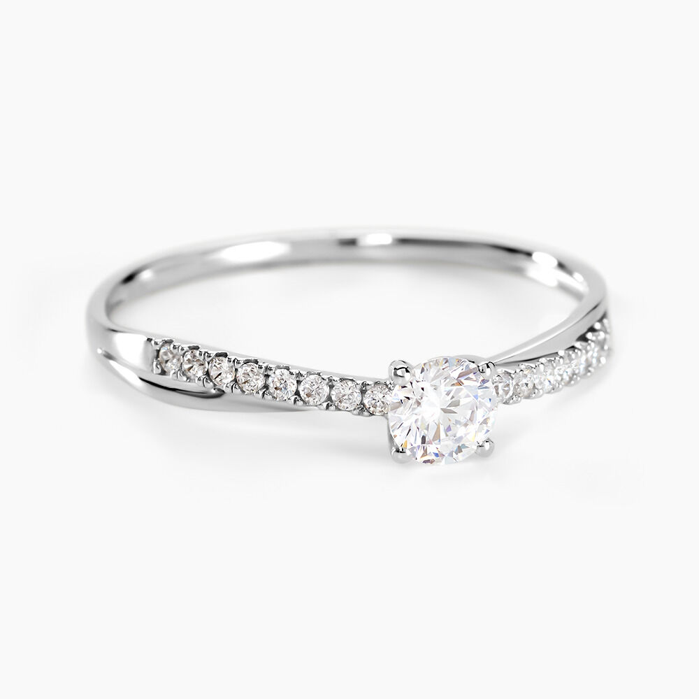Bague Solitaire Kanel Or Blanc Oxyde De Zirconium - Solitaires Femme | Marc Orian