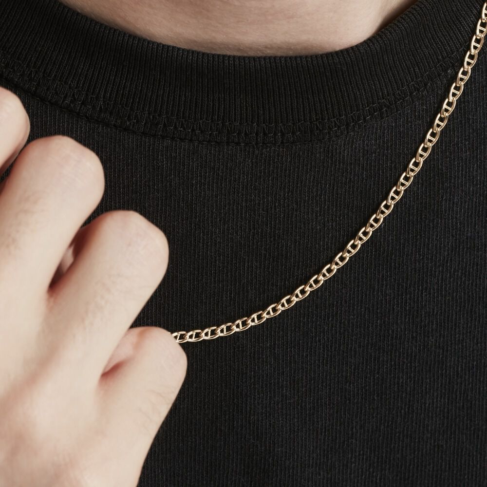Collier Capucin Or Jaune Maille Marine Plate - Chaines Homme | Marc Orian
