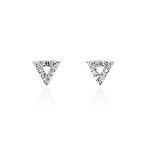 Boucles D'oreilles Puces Clery Argent Blanc Oxyde De Zirconium - Puces Femme | Marc Orian