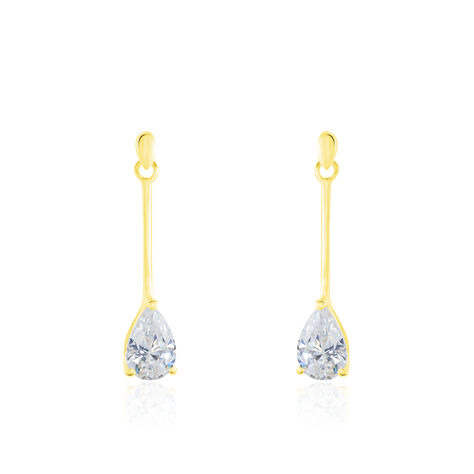 Boucles D'oreilles Pendantes Goutte Or Jaune Oxyde De Zirconium - Boucles d'oreilles Pendantes Femme | Marc Orian