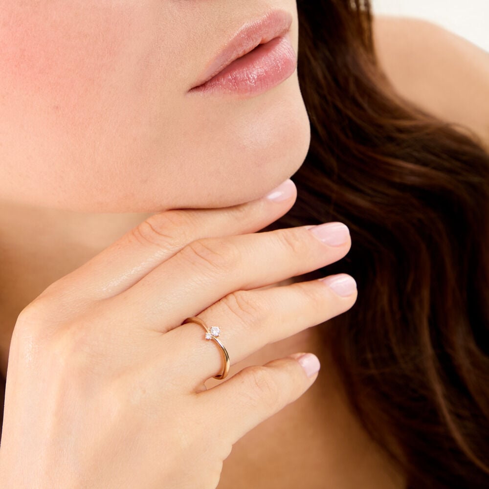 Bague Saran Or Jaune Diamant Synth&eacute;tique - Bagues avec pierre Femme | Marc Orian