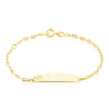 Bracelet Identit&eacute; Fanelia Maille Marine Or Jaune