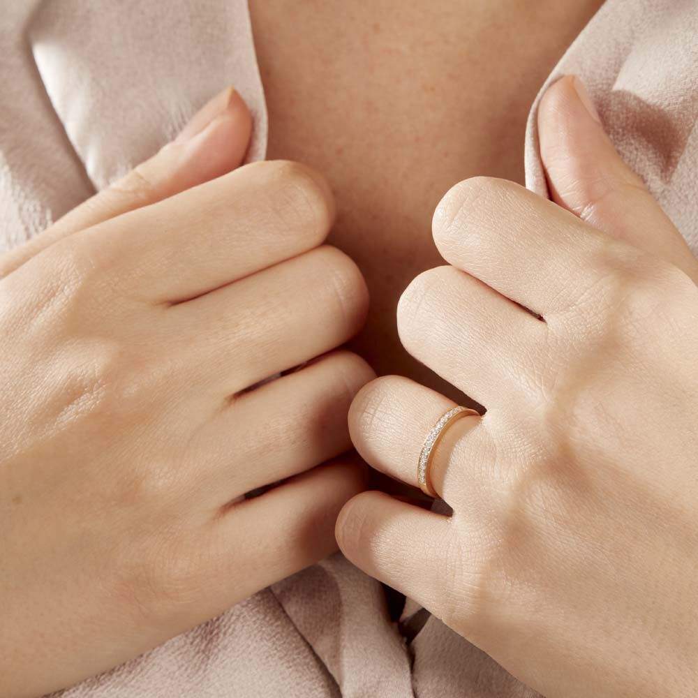 Alliance Rhea Or Jaune Diamant - Alliances avec pierres Femme | Marc Orian