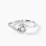 Bague Vrille Accompagnee Or Blanc Diamant - Parures de mariage Femme | Marc Orian