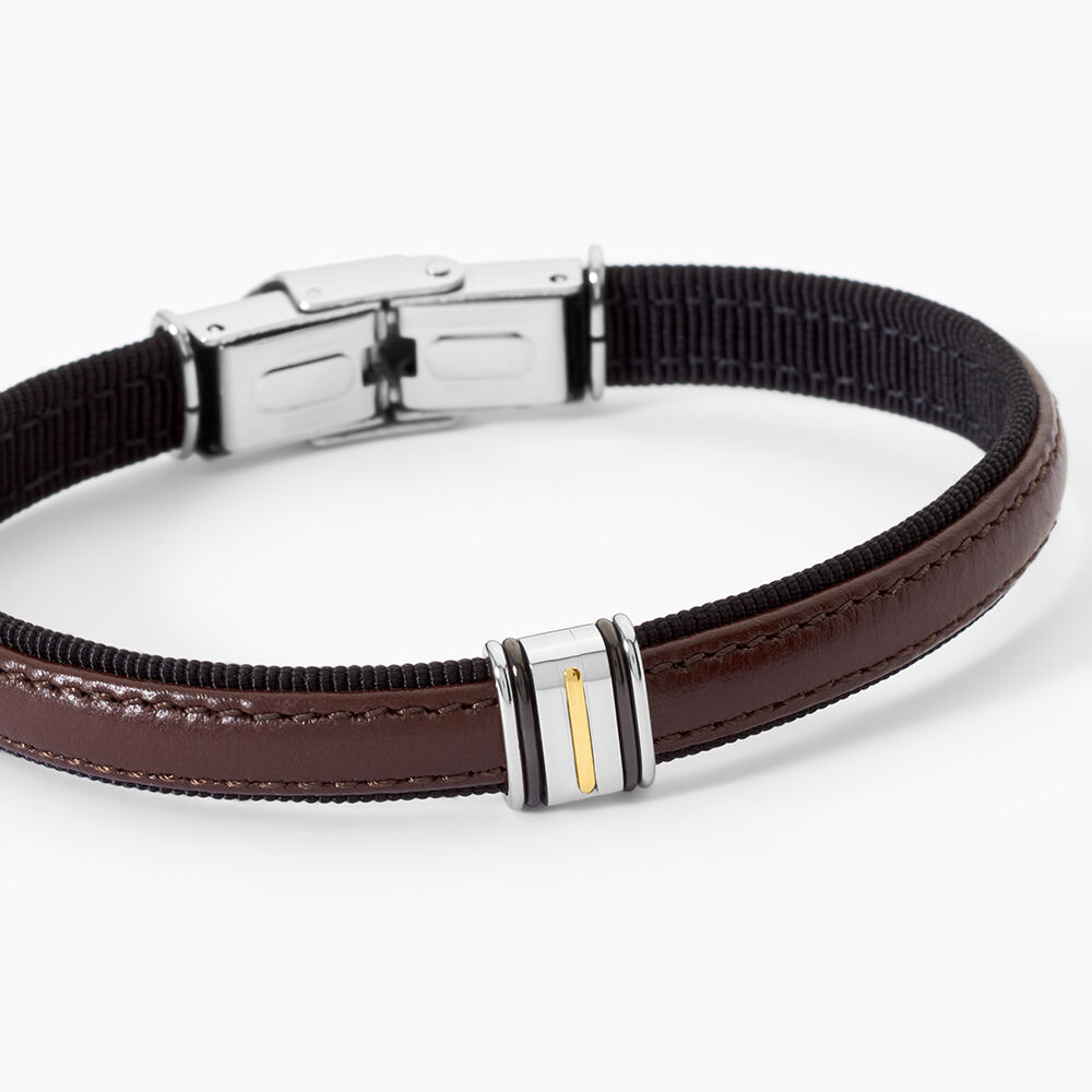 Bracelet Jourdan Acier Et Or - Bracelets cuir Femme | Marc Orian