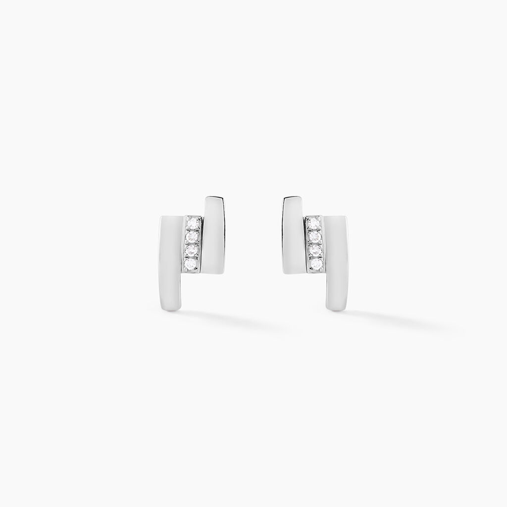 Boucles D'oreilles Puces Dolene Or Blanc Diamant - Boucles d'oreilles mariage Femme | Marc Orian