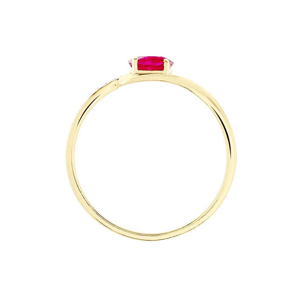 Bague Emotion Or Jaune Rubis Diamant - Bagues vintage Femme | Marc Orian
