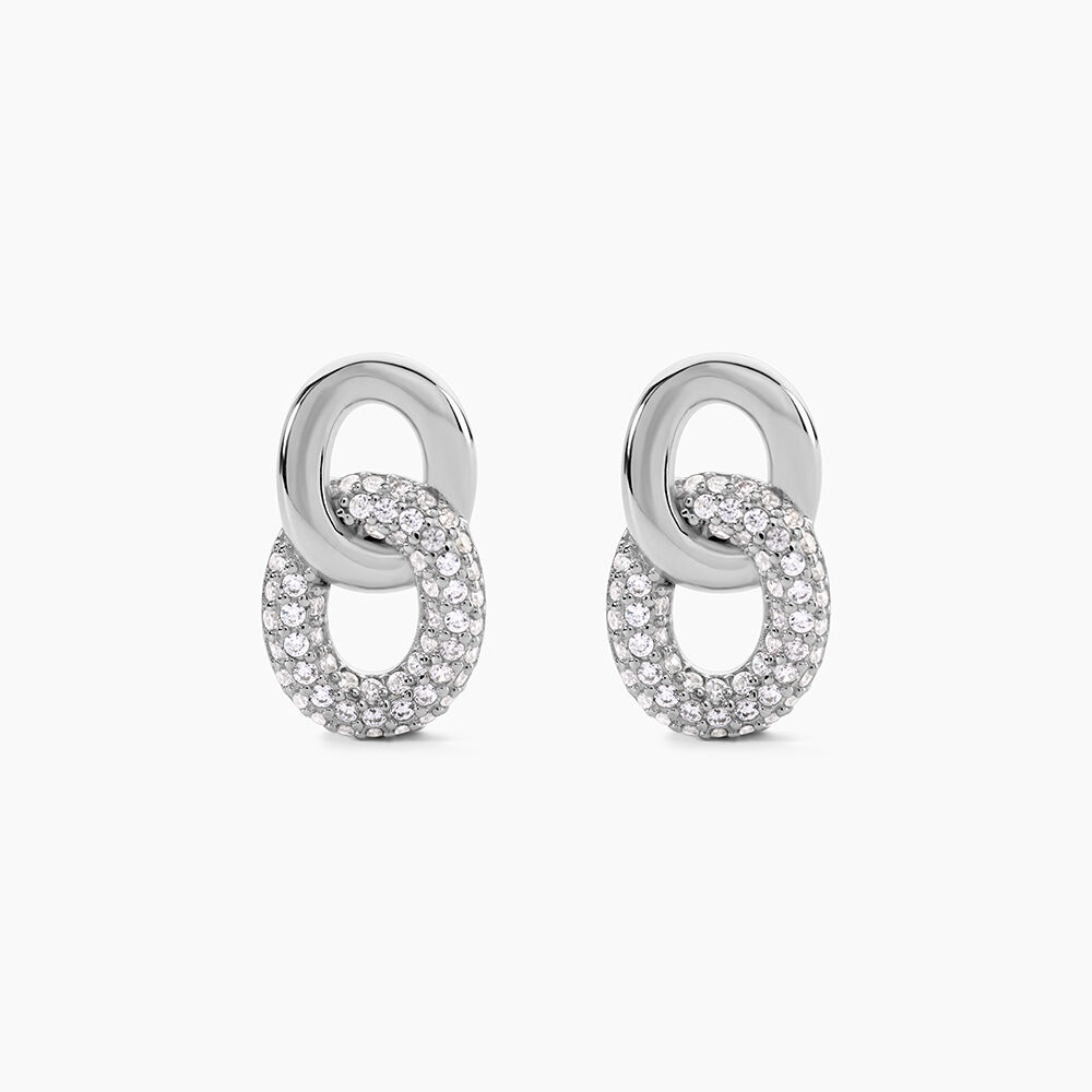 Boucles D'Oreilles Pendantes Madame Argent Blanc Oxyde De Zirconium - Pendantes Femme | Marc Orian