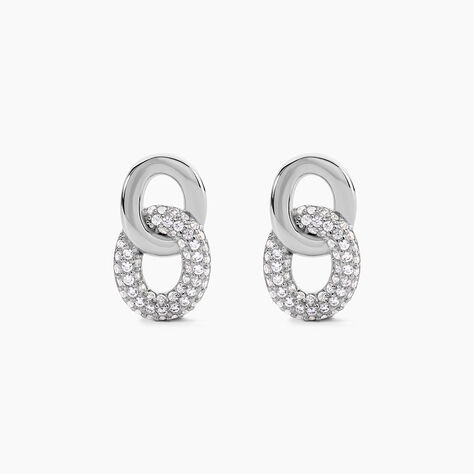 Boucles D'Oreilles Pendantes Madame Argent Blanc Oxyde De Zirconium - Pendantes Femme | Marc Orian