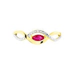 Bague Ondulation Or Bicolore Rubis Et Diamant - Bagues vintage Femme | Marc Orian