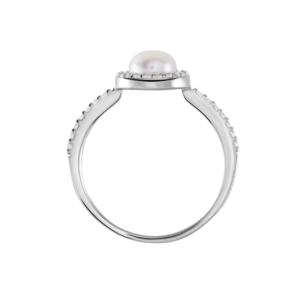 Bague Argent Blanc Suada Perle De Culture Oxyde De Zirconium - Bagues vintage Femme | Marc Orian