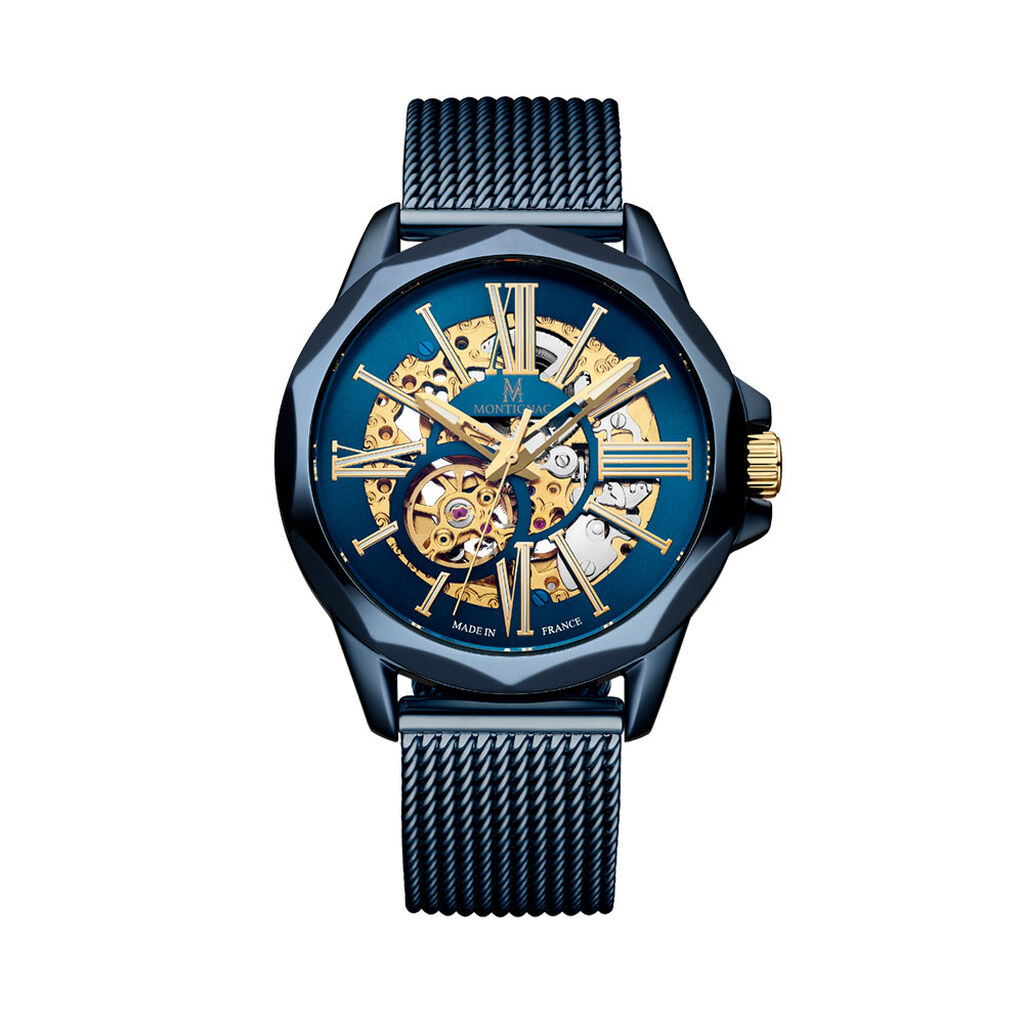 Montre Montignac Round Auto Bleu - Montres automatiques Homme | Marc Orian