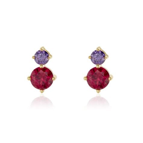 Boucles D'oreilles Pendantes Plaqué Or Janviere Pierres Artificielles - Pendantes Femme | Marc Orian