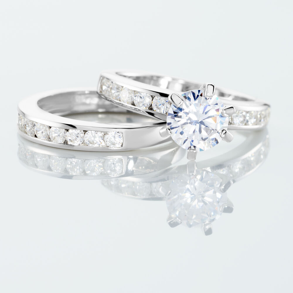 Bague Double Jeu Argent Blanc Oxyde De Zirconium - Solitaires Femme | Marc Orian