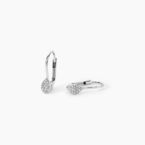 Boucles D'oreilles Pendantes Or Blanc Urzula Diamants - Pendantes Femme | Marc Orian