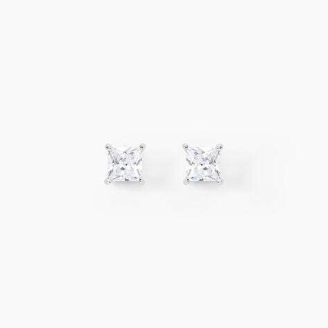 Boucles D'oreilles Puces Argent Blanc Alys Oxyde De Zirconium - Puces Femme | Marc Orian