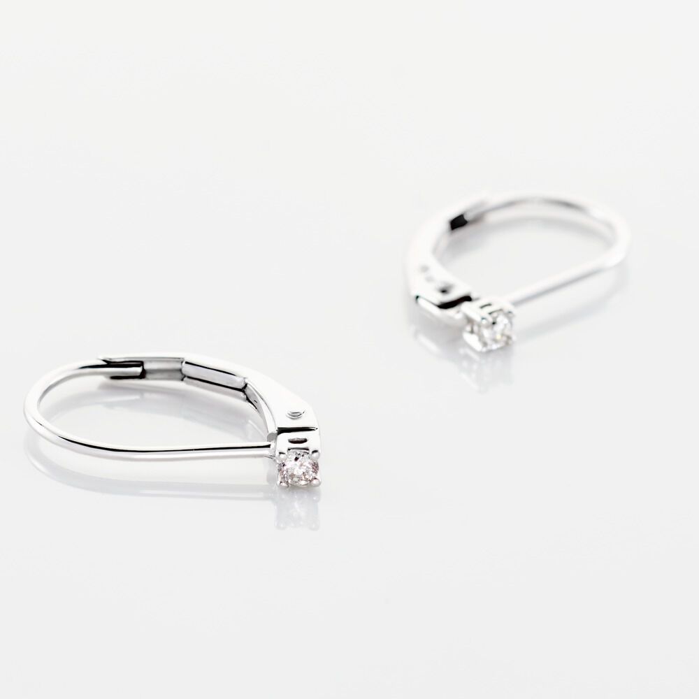 Boucles D'oreilles Pendantes Victoria Or Blanc Diamant -  Famille | Marc Orian