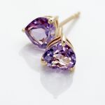Boucles D'oreilles Puces Salona Or Jaune Amethyste Violet - Puces Femme | Marc Orian