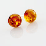 Boucles D'oreilles Puces Argent Blanc Brunhilld Ambre - Puces Femme | Marc Orian